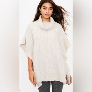 Loft Stitchy Turtleneck Poncho NWT